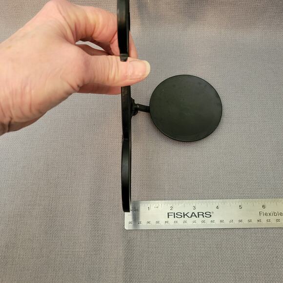 Pair Black Wrought Iron Hand Forged Pillar Candle Wall Sconces - Picture 9 of 12